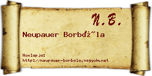 Neupauer Borbála névjegykártya